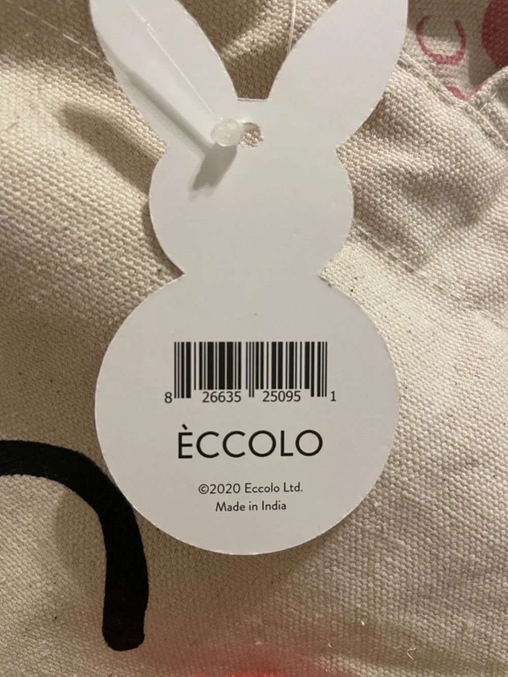 NWT bunny canvas tote bag